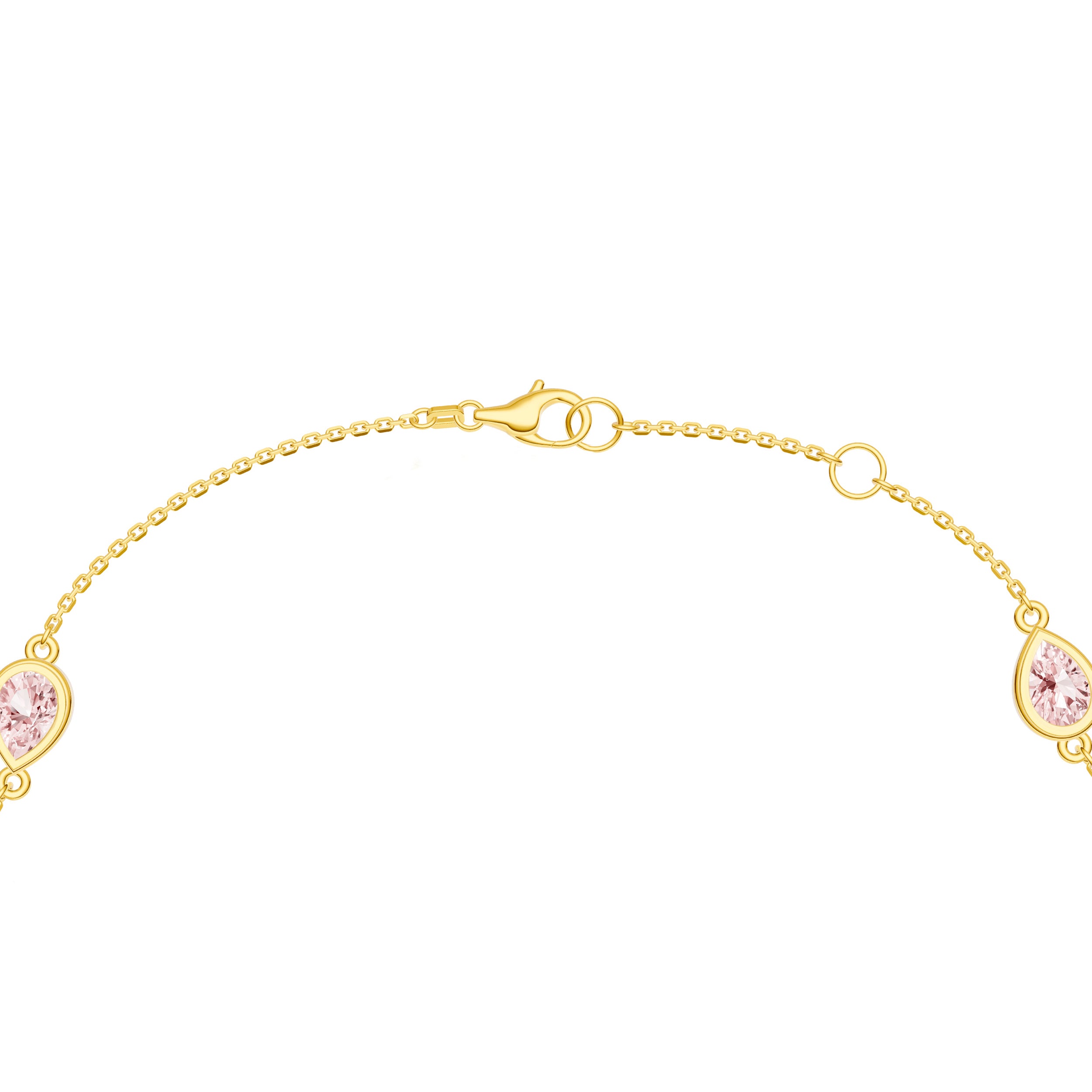 Pear Pink Morganite Station Bracelet