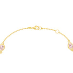 Pear Pink Morganite Station Bracelet