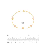 Pear Pink Morganite Station Bracelet