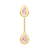Double Pear Pink Morganite Dangle Earrings