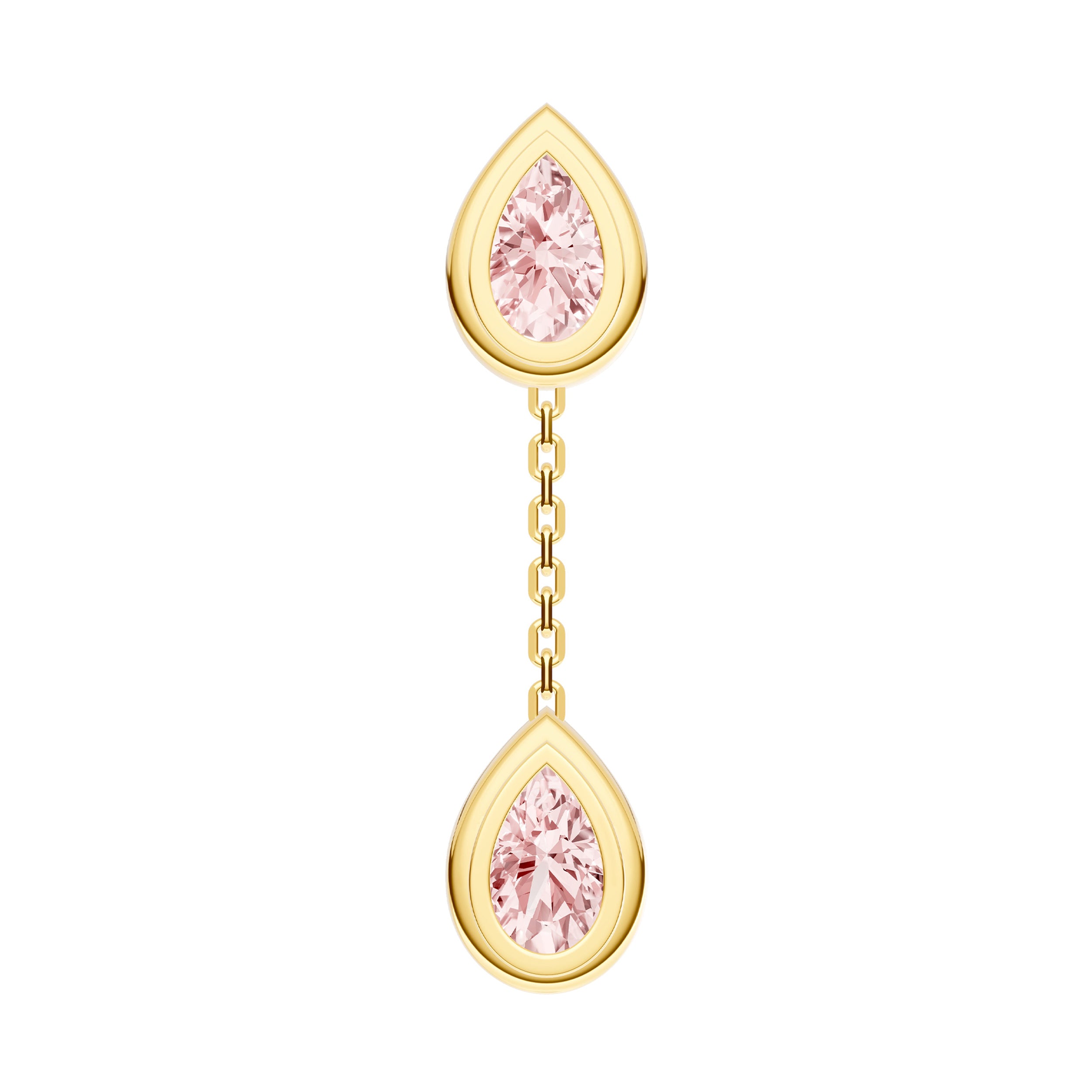 Double Pear Pink Morganite Dangle Earrings
