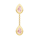 Double Pear Pink Morganite Dangle Earrings