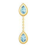 Double Pear Sky Blue Dangle Earrings