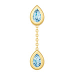 Double Pear Sky Blue Dangle Earrings