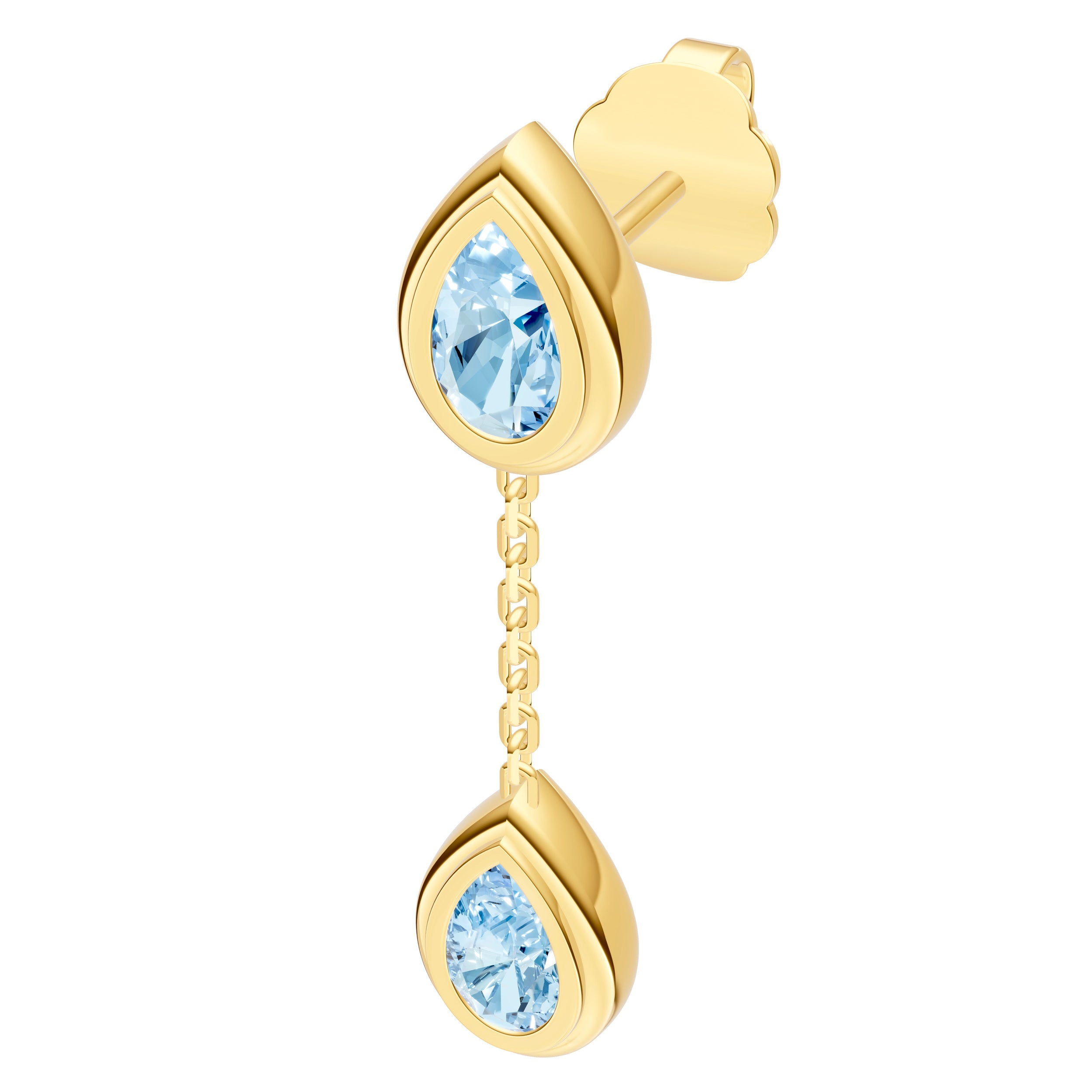 Double Pear Sky Blue Dangle Earrings