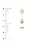 Double Pear Sky Blue Dangle Earrings