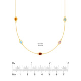 Pear Mixed Stone Station Necklace