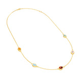 Pear Mixed Stone Station Necklace