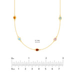 Pear Mixed Stone Station Necklace