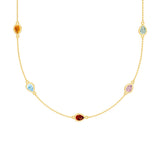 Pear Mixed Stone Station Necklace