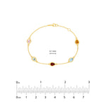 Pear Mixed Stone Station Bracelet