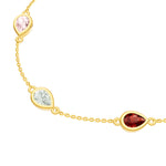 Pear Mixed Stone Station Bracelet