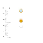 Pear Sky Blue & Citrine Earrings