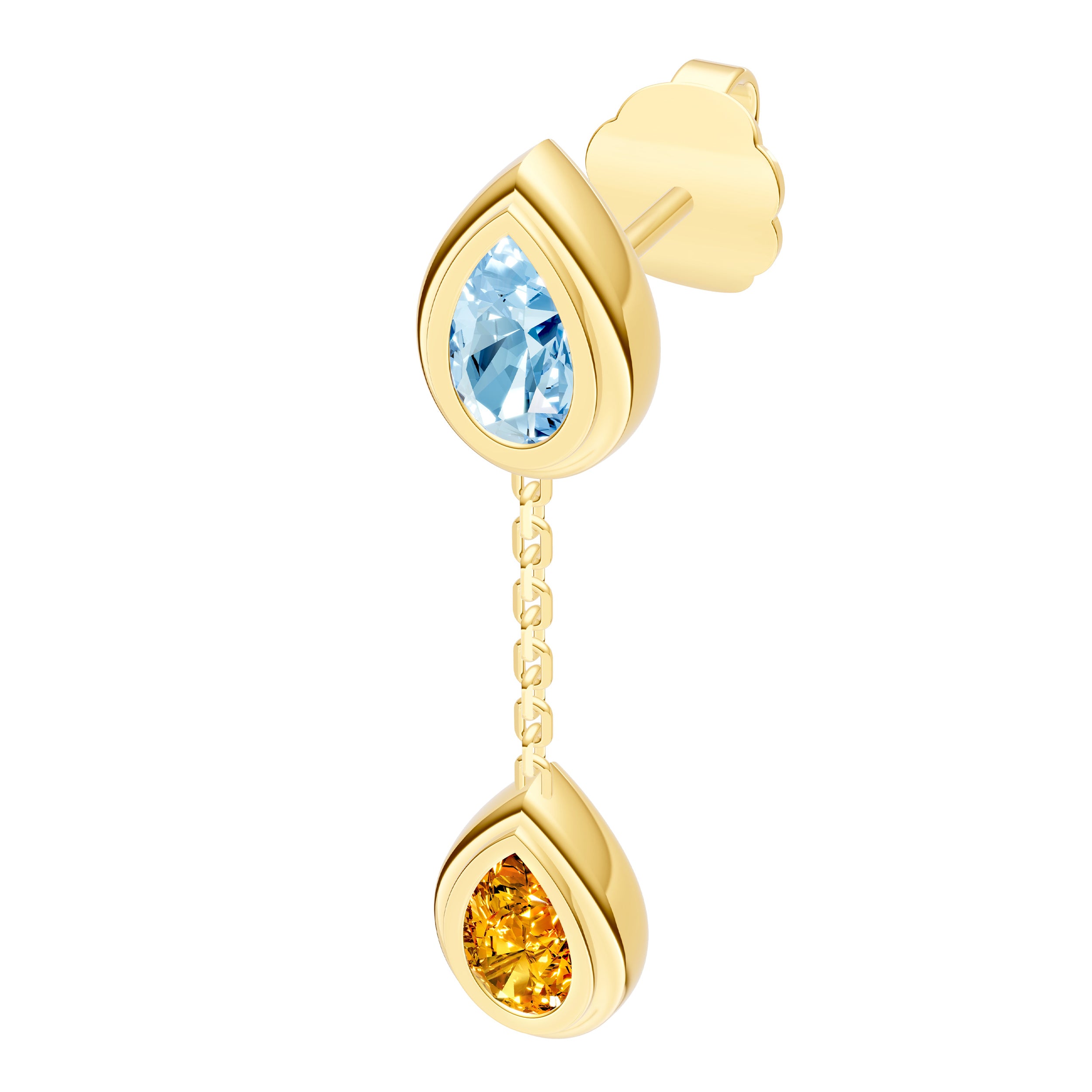 Pear Sky Blue & Citrine Earrings