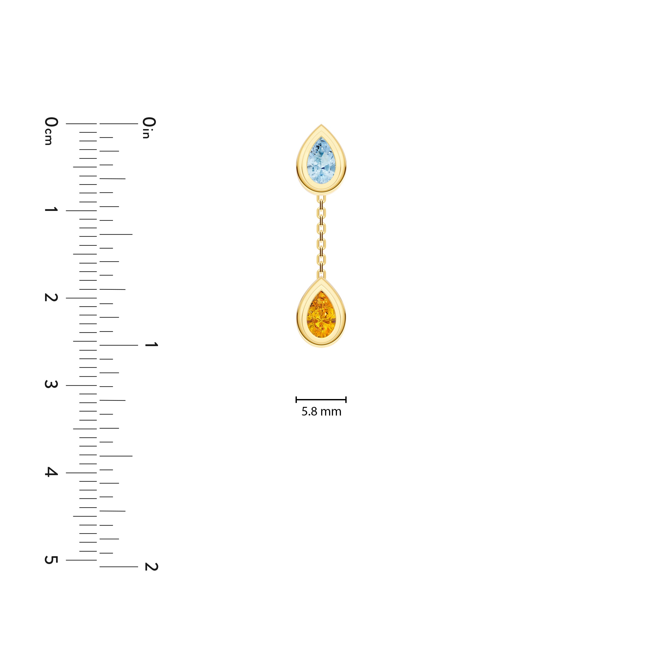 Pear Sky Blue & Citrine Earrings