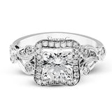 Engagement Ring in 18k Gold with Diamonds