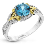 Color Ring in 18k Gold with Diamonds