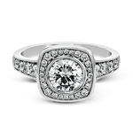 Engagement Ring in 18k Gold with Diamonds