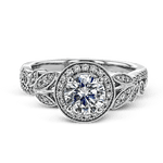 Engagement Ring in 18k Gold with Diamonds