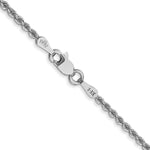 14k White Gold 2.0mm Solid Rope Chain