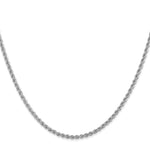 14k White Gold 2.25mm Solid Rope Chain
