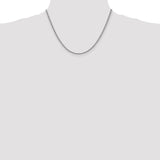 14k White Gold 2.5mm Solid Rope Chain