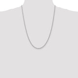 14k White Gold 2.75mm Solid Rope Chain