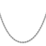 14k White Gold 2.75mm Solid Rope Chain