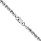 14k White Gold 2.75mm Solid Rope Chain
