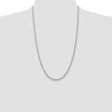 14k White Gold 2.75mm Solid Rope Chain