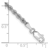 14k White Gold 2.75mm Solid Rope Chain
