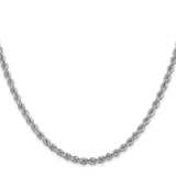 14k White Gold 3.0mm Solid Rope Chain