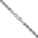 14k White Gold 3.0mm Solid Rope Chain