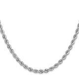 14k White Gold 4.0mm Solid Rope Chain