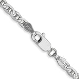 14k White Gold 3mm Concave Anchor Chain