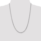 14k White Gold 3mm Concave Anchor Chain