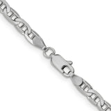 14k White Gold 3.75mm Concave Anchor Chain