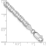 14k White Gold 4.5mm Concave Anchor Chain