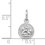 14k White Gold Small Polished Angel Charm