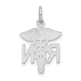 14k White Gold RN Registered Nurse Charm