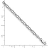 14k White Gold 3.5mm Solid Double Link Charm Bracelet