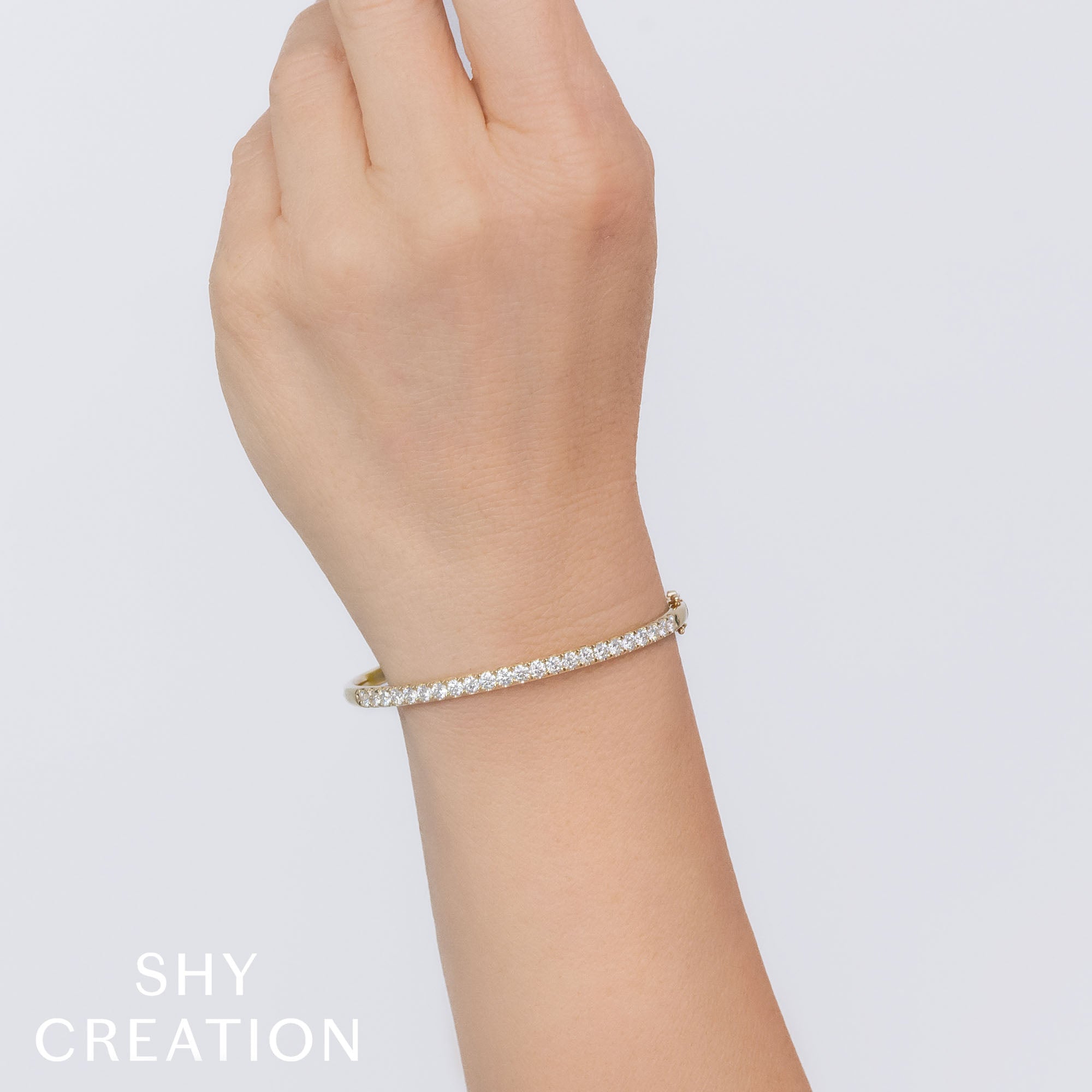 3.04CT 14K Y/G DIAMOND BANGLE