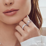 0.55CT 14K W/G DIAMOND BAGUETTE LADYS BAND
