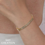 3.25CT 14K Y/G DIAMOND BAGUETTE BEZEL TENNIS BRACELET