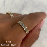 0.78CT 14K Y/G DIAMOND BAGUETTE BEZEL BAND