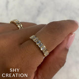 0.78CT 14K Y/G DIAMOND BAGUETTE BEZEL BAND