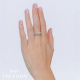 0.32CT 14K Y/G DIAMOND RIBBED RING