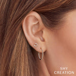 0.06CT 14K Y/G DIAMOND HORSESHOE STUD EARRING