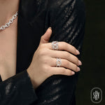 0.61CT 14K W/G DIAMOND LADYS LINK RING