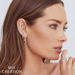 0.26CT 14K Y/G DIAMOND HOOP EARRING